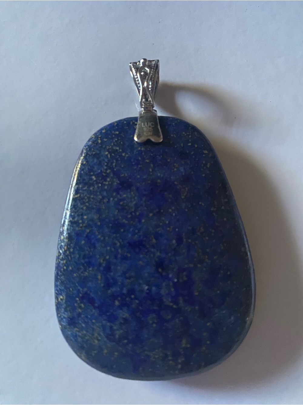 Vintage LUC Lucas Lameth Sterling silver huge pendant, 925 lapis lazuli charm